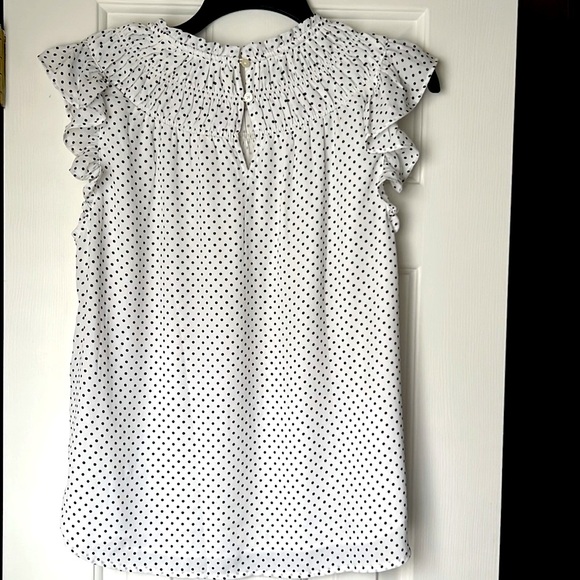 Women’s Small Loft Blouse Top. Black and White Polka Dot. Excellent condition - Picture 2 of 11